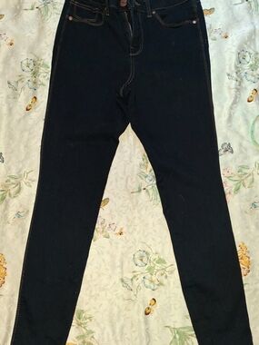 1822 Denim Dark Blu Skinny Jeans with Contrast Stitching